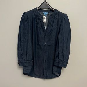 Draper James Dark Denim 3/4 Sleeve Button Up Shirt - Size M